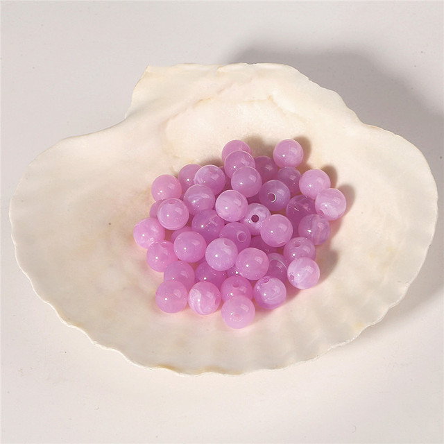 6mm Acrylic Clouds Beads Effect Round BEADS Spacer Loose Beads For Jewelry Making Accessories DIY Bracelet Necklace