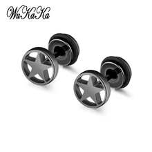 Por Cool Earrings For Boys Lots Wukaka Star Stainless Steel Men Earrings For Boy 2018 Personality Jewelry Drop Shipping Cool Decoration