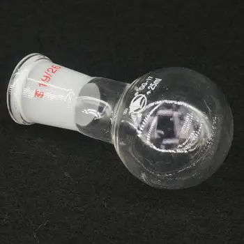

25ml Quickfit 19/26 Socket Lab Glass Flask Round Bottom Single Short Neck Ware