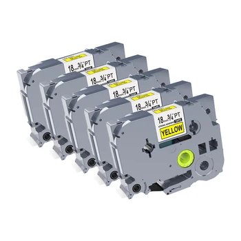 

5PCS Black on Yellow TZe-S641 TZ-S641 18mm strong adhesive laminated label tapes for Brother Ptouch label printers