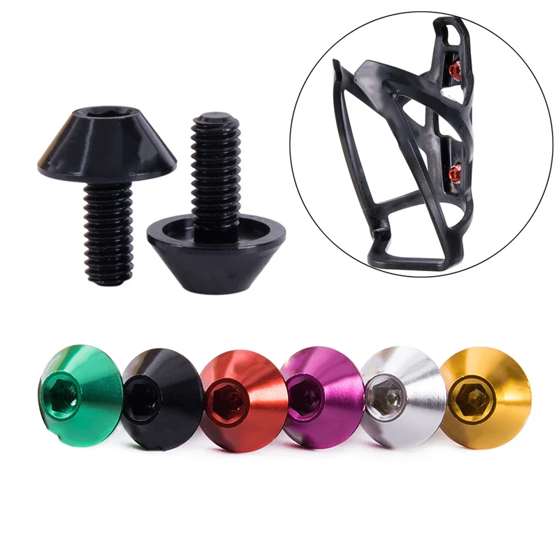 Bicycle Water Bottle Cage Holder Screw Bolts Durable Colorful Bike AccessorBLKH
