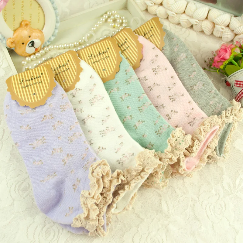 

Lace Small Flowers Mesh Woman Cotton Short Socks Japanese Sweet Summer Cute Female Ankle Sox Kawaii Girl Bobbysocks 5colors
