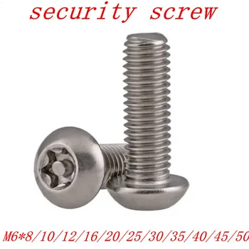 

10PCS M6*8/10/12/16/20/25/30/35/40 Pin torx Button Head Tamper Proof Security Screw Anti Theft screw