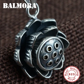 

BALMORA 925 Sterling Silver Lotus Rotatable Pendants for Women Lover Simple Fashion Jewelry Accessories Without a Chain SY14687
