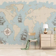 Beibehang на заказ любой размер Настенные обои 3D Морской парусник карта мира Фреска гостиная обои для детской комнаты 3d обои