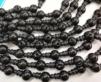 

AA+ Black agate stone 10 Sets Onyx Cat's eye stone 3 hole beads,T-Beads Set, Guru Beads, Prayer Bead Jewelry connector