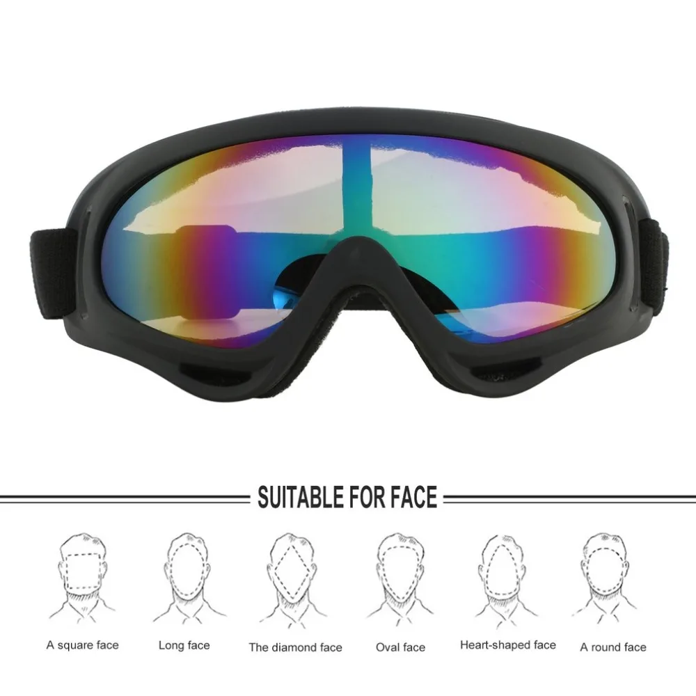 Открытый Велоспорт защитные очки Гибкие ветрозащитный Спорт лыжные очки туман-доказательство Лыжный Спорт очки с эластичным повязка на