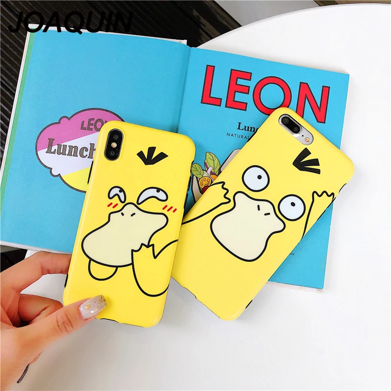 Cute Duck Cartoon Couple Phone Cases for iPhone 6 7 8 Plus X XS XR MAX Grind arenaceous IMD Covers 11 pro cases |