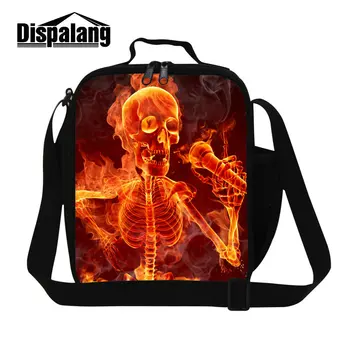 

Dispalang personality singing skull boys new fashion lancheiral lunch bag for men women insulated food cooler lunch box for work