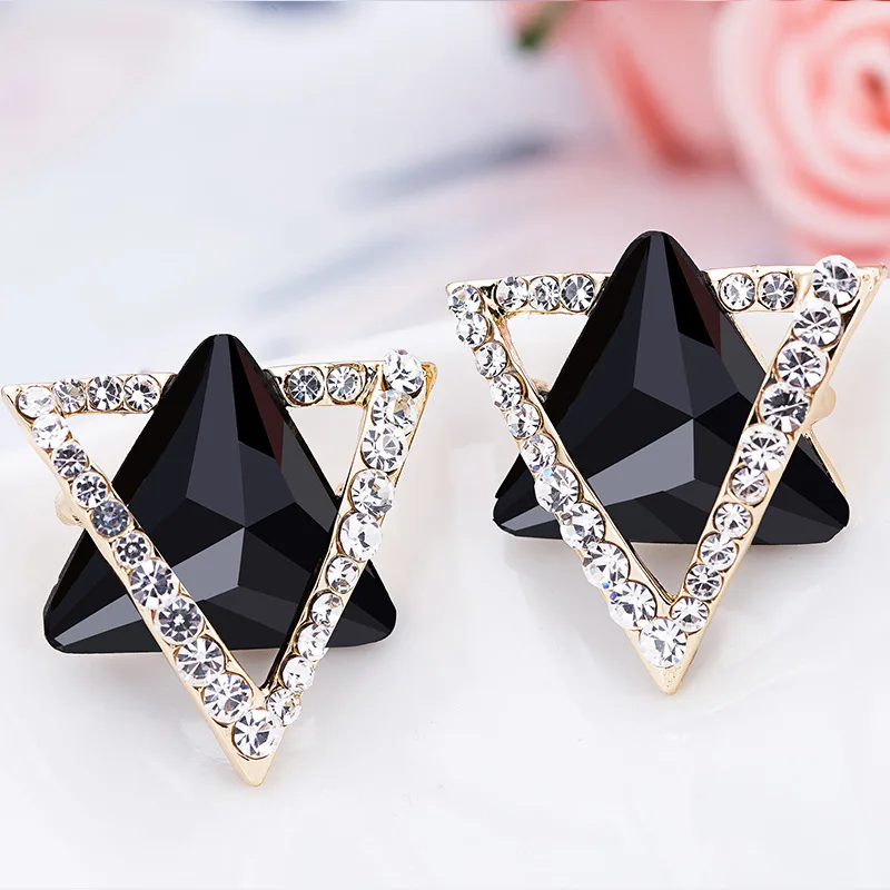 

fashion simple crystal accessories females geometric cross pupolar fine jewelry earrings of gift bride for womens girls