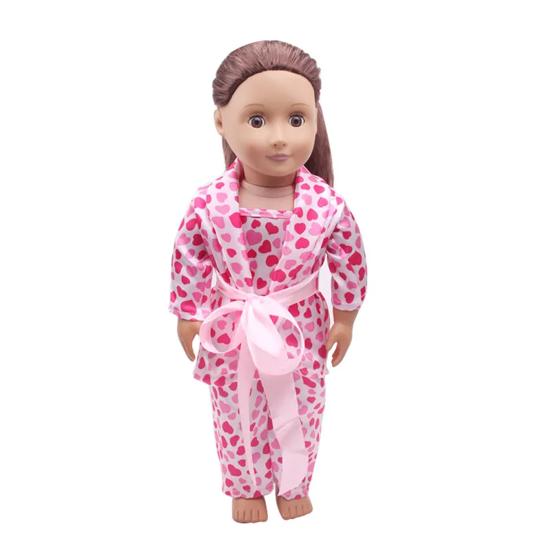 18 дюймов, с круглым вырезом, для девочек детское постельное белье Розовый спальный мешок Подушка пижамы Американский новорожденных маска для глаз детские игрушки подходит 43 см для ухода за ребенком для мам, детские куклы, c305