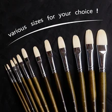 600A высокое качество боровья щетина волосы деревянная ручка акриловая и масляная щетка