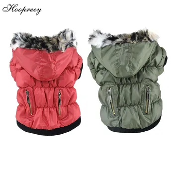 

Winter Dog Clothes for Small Puppy Dogs Chihuahua Dog Overalls Special Fur Collar with Double Zippers Decor Pet Coats Jackets 15