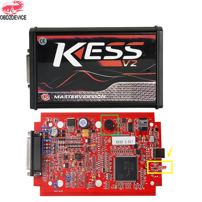 Онлайн Красный Kess V2 5,017 мастер Kess V5.017 ЕС программный чип V2 V2.23 V5.017 OBD2 ЭБУ менеджер тюнинговые наборы для автомобиля/грузовика/велосипед