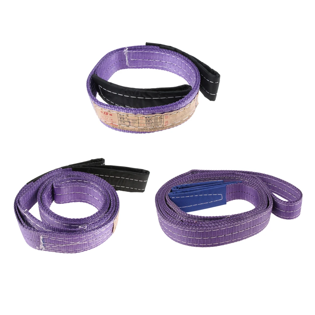 3.3ft 1m X 1000kg Double-layer Heavy Duty Tow Strap Rope Lifting Towing Pull Cable Road  2200lbs With Reinforced Loops