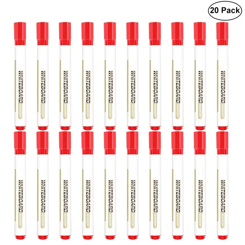 

Dry Erase Markers, Whiteboard Marker Set with Fine Point Tip, 20 Pack (Red)