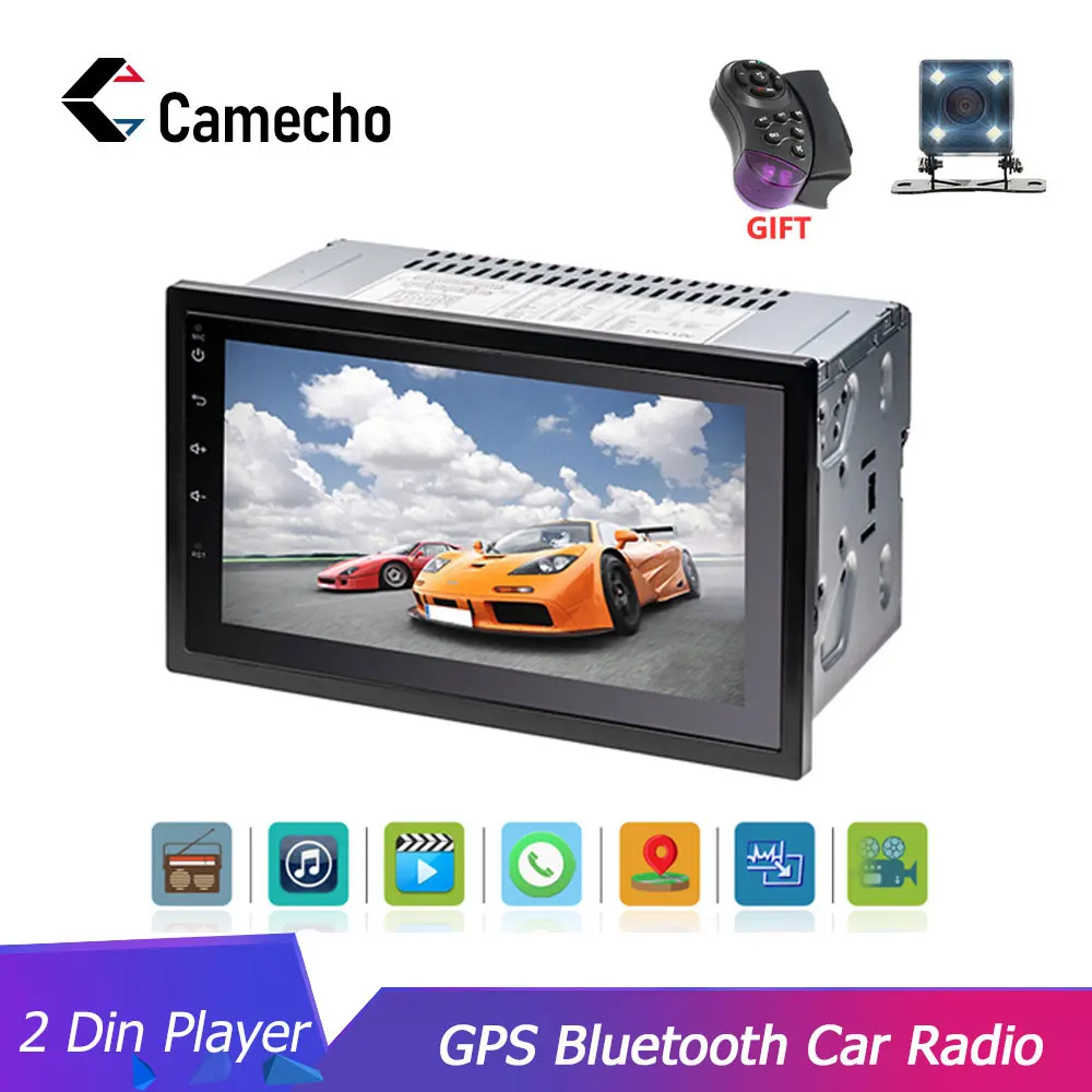 Camecho 2 din мультимедийный автомобильный Радио плеер Android 6 0 gps навигация 7003RC