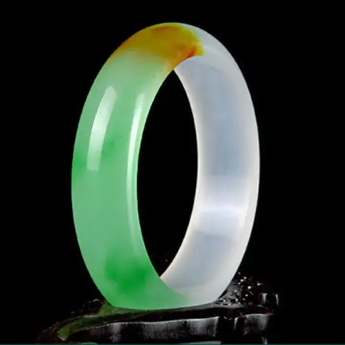 

Chinese Quartzite jade bracelet ice kind of three-color bracelet 58-64 mm