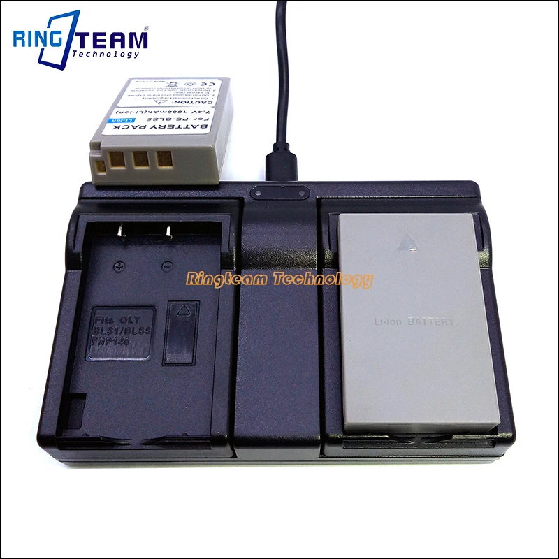 2X Bl5 Bls-Batteria & 1X Dual Usb Caricabatteria Per Olympus Fotocamere Digitali Pen E-Pl2 E-Pl5 E-Pm2 Stylus 1 1 S Om-D E-M10 Mark Ii