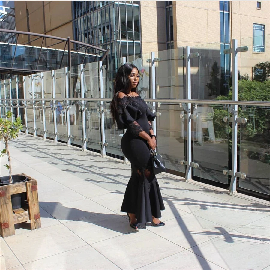 BAIBAZIN Африканский высокое качество многослойное кружевное простроченное пространство слой с открытыми плечами сексуальное платье