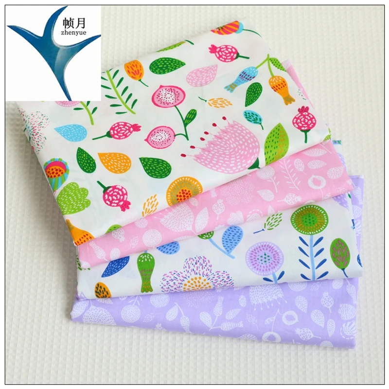 Flower style Printed 100% Cotton Fabric for Patchwork Sewing Scrapbook DIY Material 4 pcs / lot 40 cm * 50 cm- | Дом и сад