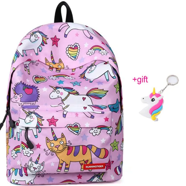 Runningtiger Розовый Единорог Рюкзак детский комплект рюкзаки с единорогом для девочек детский ноутбук школьная Детская сумка-рюкзак для девочек - Цвет: packpack 4