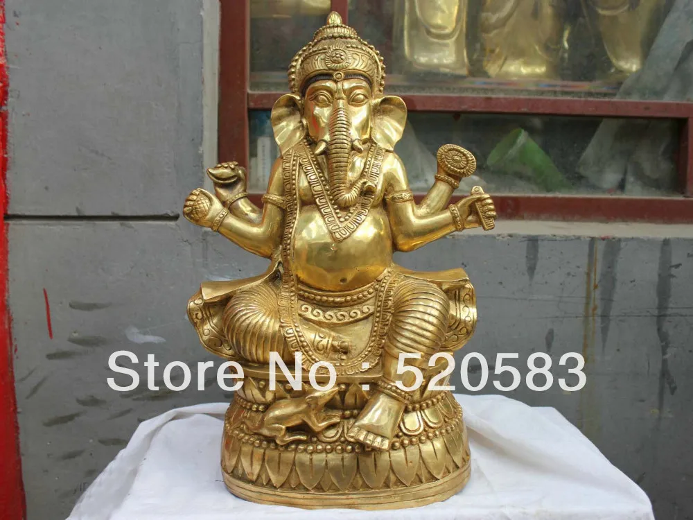 

Tibetan Buddhism Bronze statue Ganapati Ganesh Lord Ganesha Elephant Buddha
