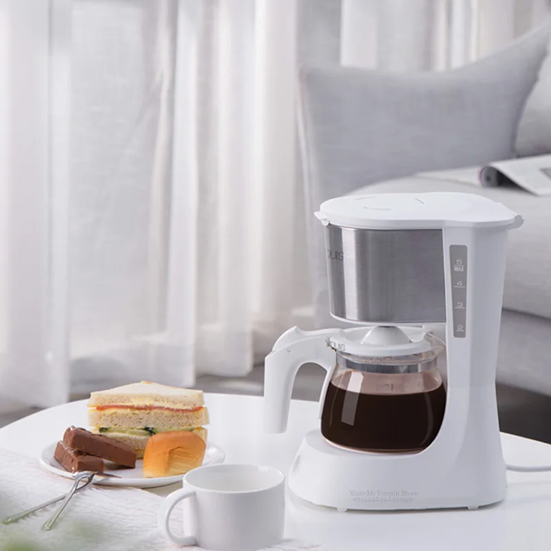 Xiaomi Young coffee Machine 220V кофеварка эспрессо со стеклянным чайником объемом 652 мл фильтр для порошка для кофе противокапельный изоляционный чайник