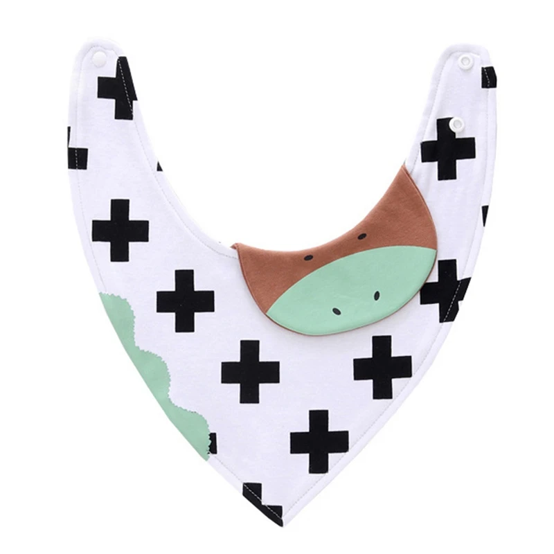 Reusable Baby Saliva Towel Bibs Print Cotton Triangle Bibs Adjustable