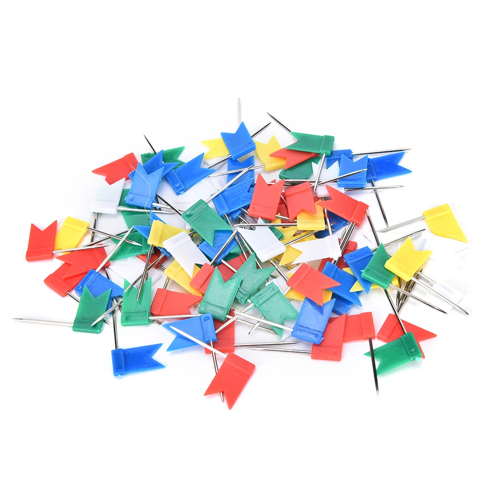 50 шт цветные флаги, нажимные булавки для офиса, дома, школы, пробковые доски, карта для рисования