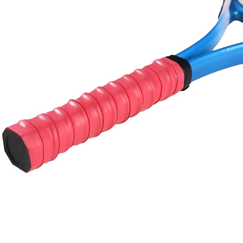 Нескользящая Теннисная ракетка из искусственной кожи, аксессуары для тенниса, впитывающий пот ремень для бадминтона, спортивные впитывающие пот теннисные аксессуары - Цвет: Красный