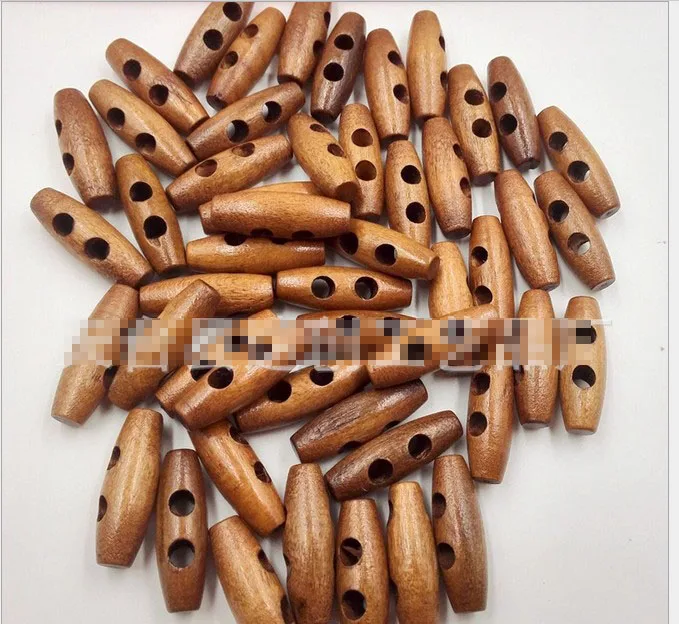 

Geinne 25PCs 2 Holes Wooden Buttons Sewing Horn Toggle Buttons For Coat Cloth Accessories Craft DIY And Scrapbooking 30mm*10mm