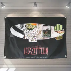 "Светодиодный Zeppelin" большой музыкальный фестиваль вечерние фон украшения баннер плакат висит картина искусства ткани 56x36 cm