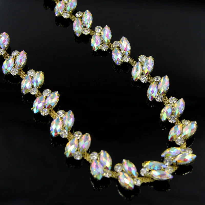$103.5 10Yards Bridal Wedding Silver Floral Rhinestones Chain Applique Craft Diamante Trim