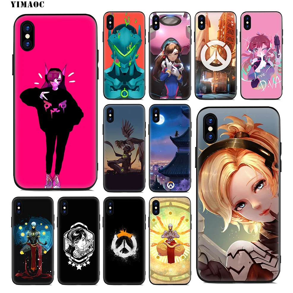 

YIMAOC Overwatch OW Soft Silicone Case for iPhone 11 Pro Xr Xs Max X or 10 8 7 6 6S Plus 5 5S SE