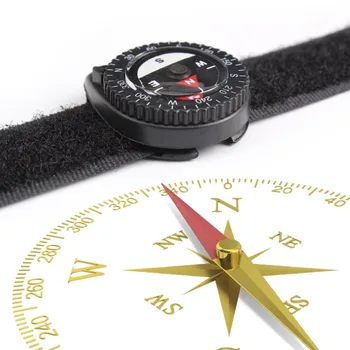 

Portable Fashion Compass Outdoor Clip-On Watchband Hiking Gear Compasses GPS Nylon Band Bracelet With Closure