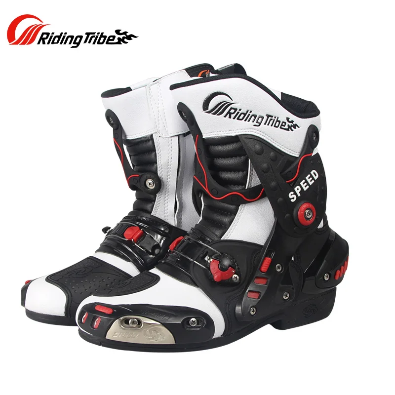 Moto rcycle Защитная Экипировка для прогулок Chopper moto rbike Botas moto queiro moto cicleta Botte Para moto Racing сапоги для верховой езды - Цвет: Белый