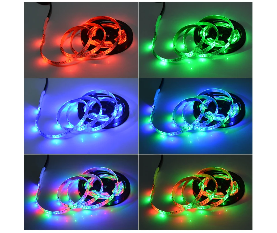 RGB светодиодный светильник 2835 3528 SMD 60 светодиодный/м светодиодный светильник для кухонного шкафа лента 1-5 м водонепроницаемая полоса шкаф ТВ украшение для ПК 5В USB кабель