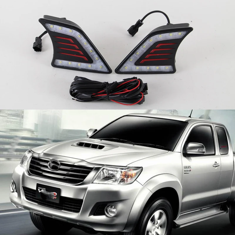 Автомобильная проблесковая 2 шт. DRL для Toyota Hilux Vigo 2012 2013 2014 2015 Автомобильный