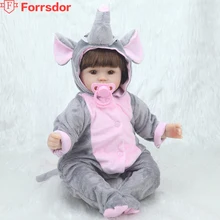 Forrsdor 42 см одежда со слонами мягкий силикагель reborn baby doll, Reborn baby, последние рождественские подарки