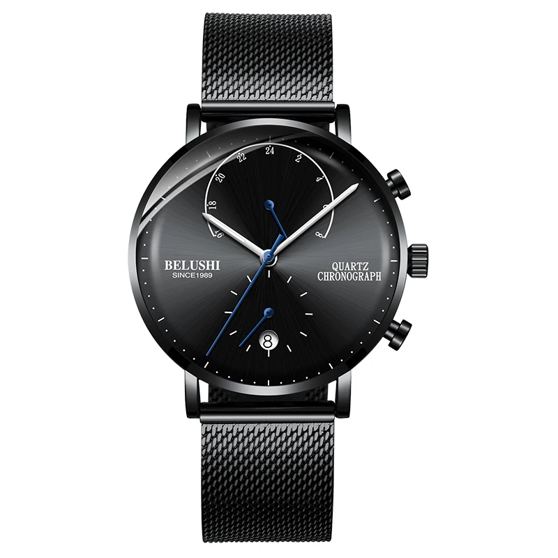 

Fashion Simple Men's Watch Sport Waterproof Quartz Wristwatch Stainless Steel Strap Multifunction Luminous Date Clock Male Watch