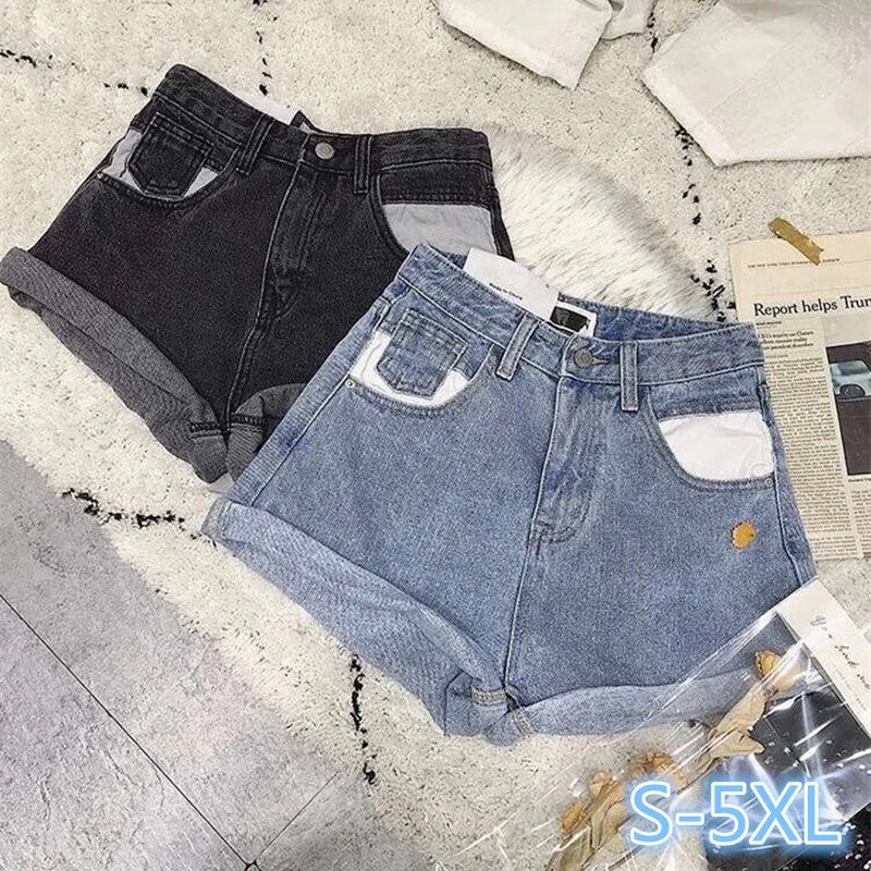S-xl, 2xl, 3xl, 4xl, 5XL джинсовые шорты с высокой талией плюс размер женские короткие джинсы для женщин летние женские горячие джинсовые шорты(E0953