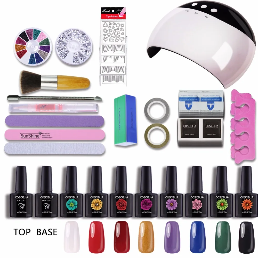 

24W UV Lamp LED Dryer USB Manicure UV Gel Nail Art DIY Nail Tools Sets Kits 8 Colors Gel Polish Lamp For Nail Art Sets Manicure