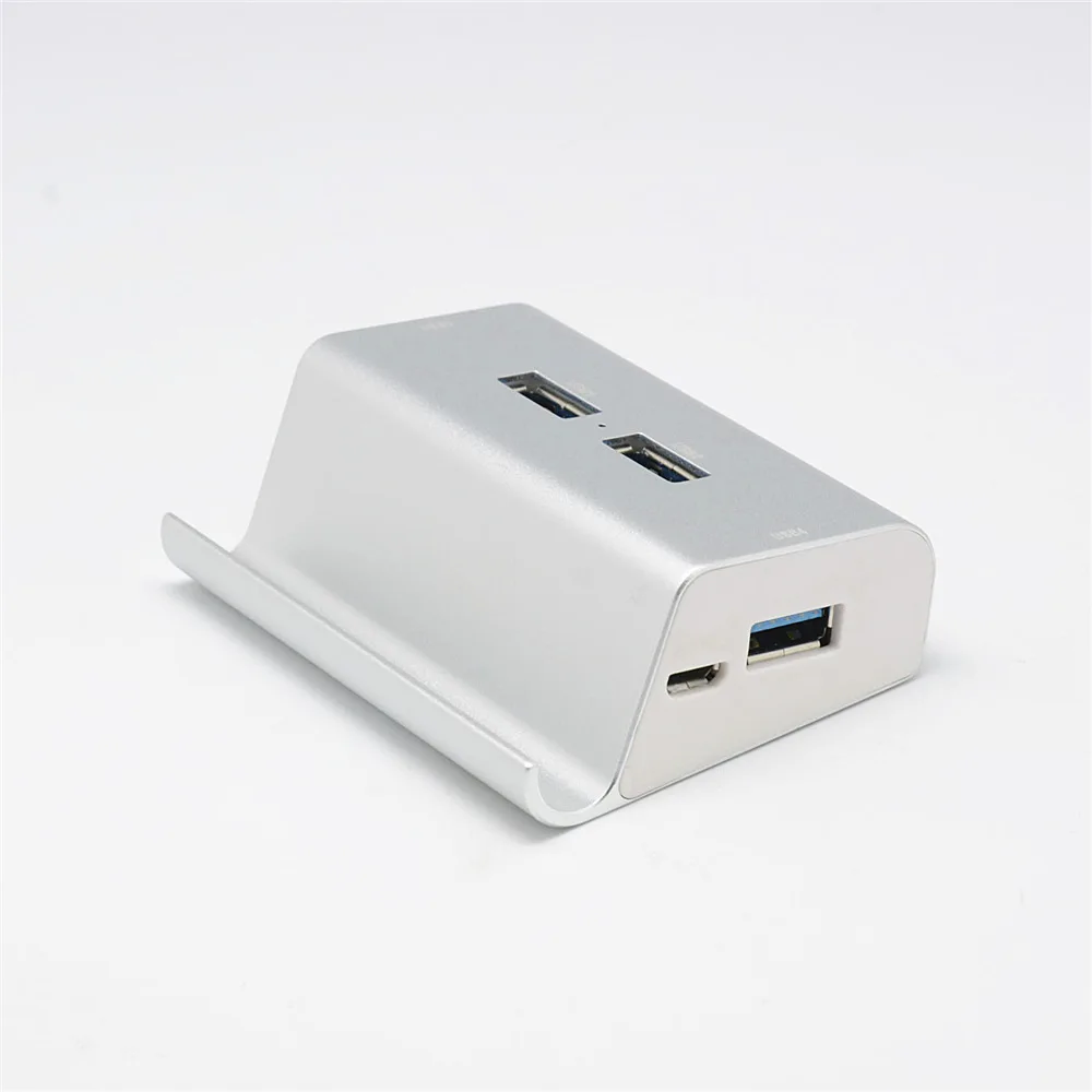 

USB Micro & Type-C 3 in 1 Multifunctional OTG HUB USB 2.0 4 Ports Adapter with Mobile Phone Holder