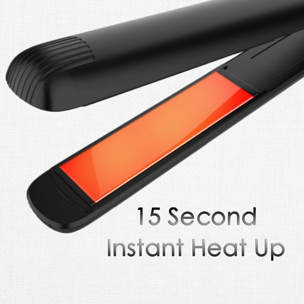 RUCHA 2 in 1 Tourmaline Ceramic Hair Straightener and Curling Iron Round Flat Iron 230C Rotating Control Salon Styling tool Iron (20)