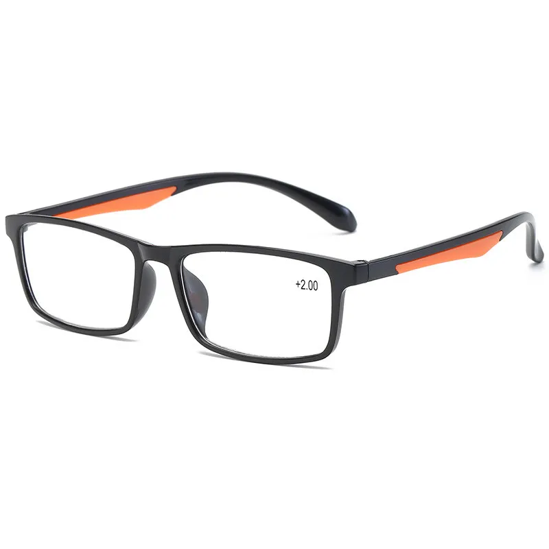 Ahora Women Men Reading Glasses TR90 Ultralight Retro Resin Clear Lens Female Male Reader Eyewear Presbyopic Glasses - Frame Color: Black