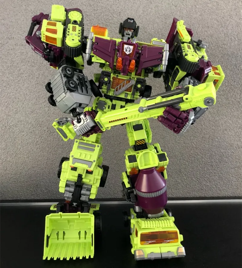 

6 IN 1 New NBK Devastator Toy Transformation KO g1 Robot Car Oversize 45CM Action Figure Excavator hook Model Kid adult Toy gift