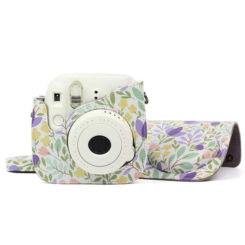 Красочные Лес структуры кожи Камера сумка для CAIUL Fujifilm Instax Polaroid Mini 8/8+/9 плечевой Камера защитная сумка - Цвет: Green