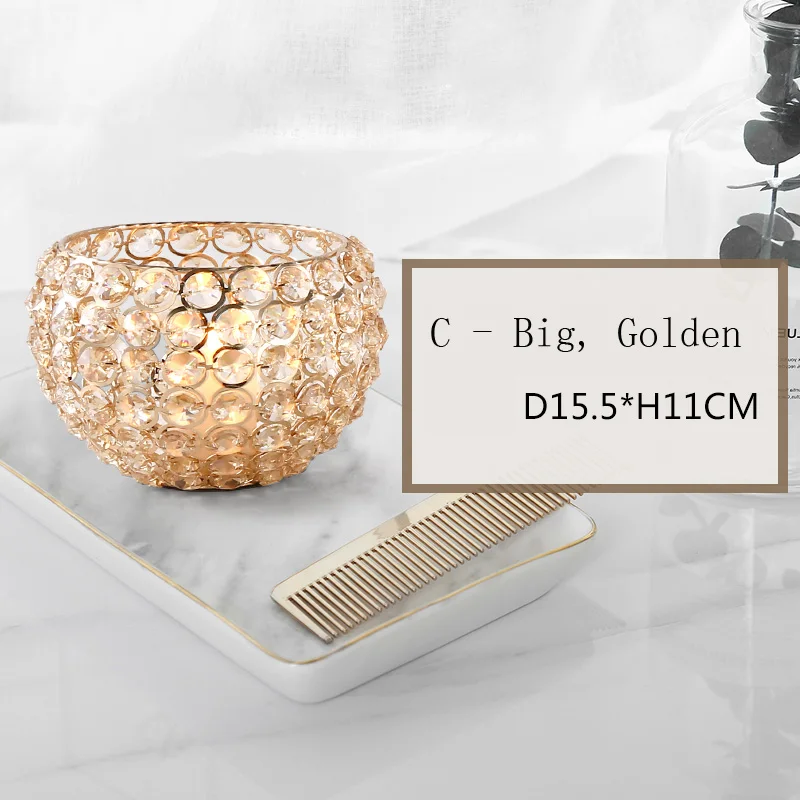 C gold L Европейские хрустальные подсвечники центрос де меса para boda подсвечник стеклянный подсвечник Свадебные свечи украшение дома - Цвет: C gold L
