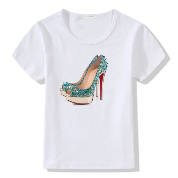 

High Quality Summer T Shirt Shoes Printed Woman Tee Tops Casual CT-2016